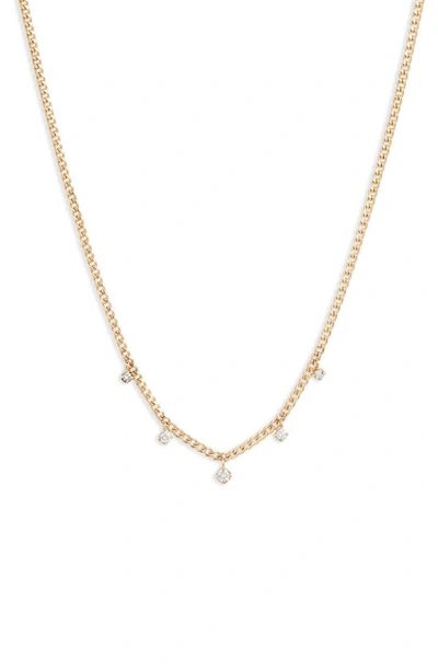 Zoë Chicco Extra-small Curb Chain Necklace In Yellow Gold