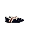 Gucci Baby Patent Leather Ballet Flat With  Stripe In Blue