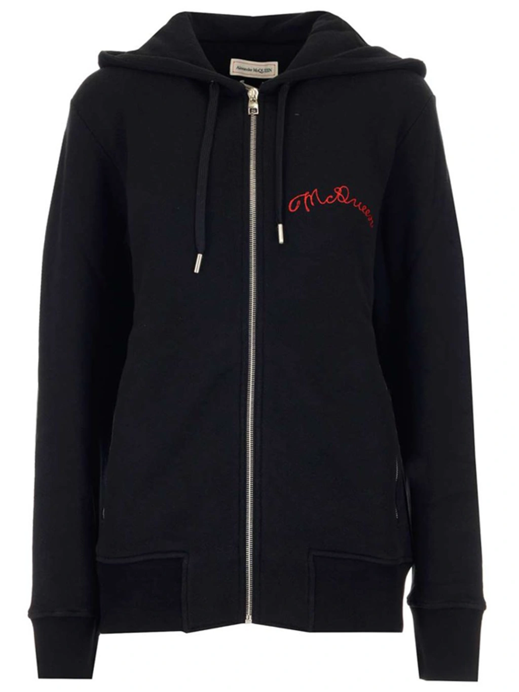 【送料&関税込】Alexander McQueen Drawstring Zip Up Hoodie Y2K Alexander McQueen Zipped Collar Black Hoodie Rare Retro