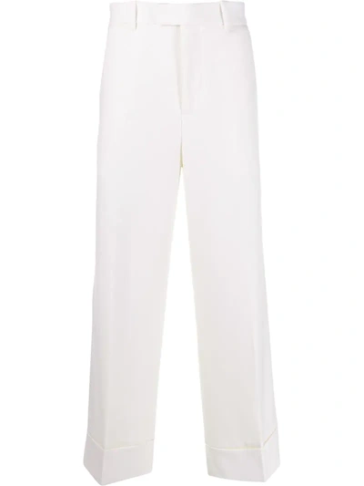 Alexander Mcqueen Wide-leg Cropped Trousers In White