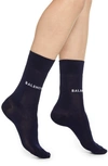 Balenciaga Classic Logo Cotton Blend Socks In Black