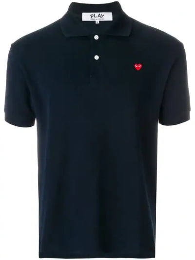 Comme Des Garçons Play Play Polo Shirt Red Heart In Blue
