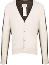 Maison Margiela Two-tone Lightweight Cardigan In Brown