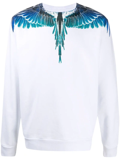 Marcelo Burlon County Of Milan White & Blue Wings Sweatshirt