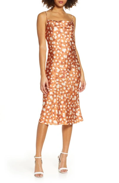 Bardot Animal Spot Slipdress In Sketch Spot