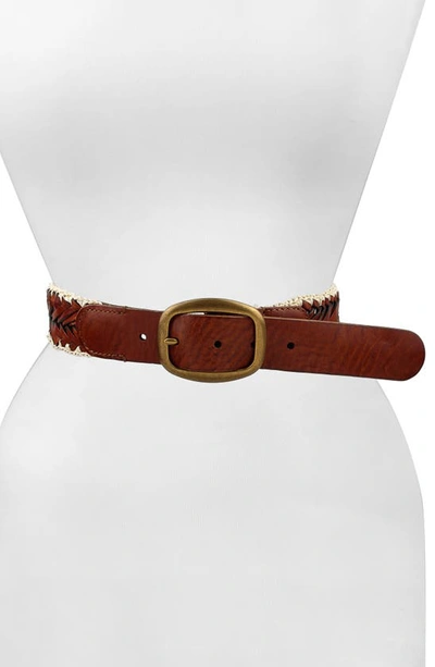 Frye Braided Leather Belt In Tan
