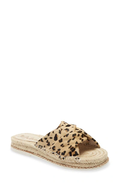 Matisse Cruise Espadrille Slide Sandal In Leopard Print Calf Hair