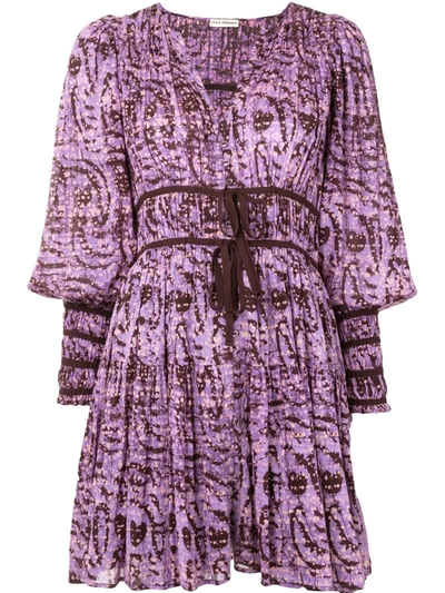 Ulla Johnson Kesia Long Sleeve Minidress In Purple