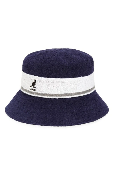 Kangol Bermuda Stripe Bucket Hat In Navy