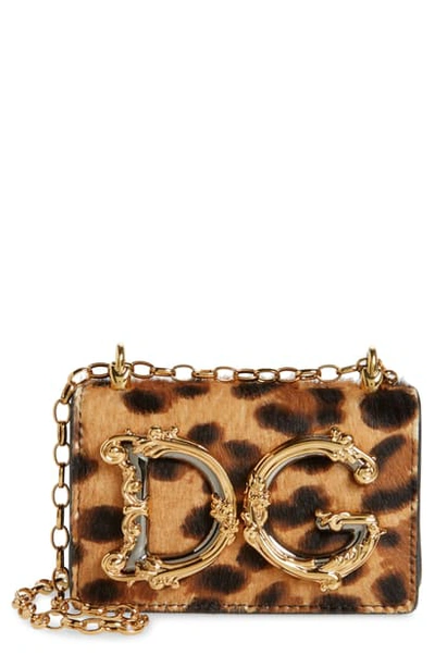Dolce & Gabbana Micro Leopard Genuine Calf Hair & Leather Crossbody Pouch