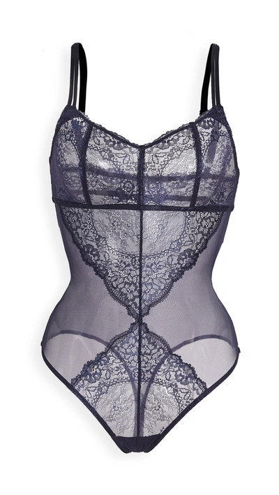 Wacoal Level Up Lace Thong Bodysuit In Night Sky