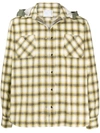 Sacai Hooded Check Jacket In Yellow