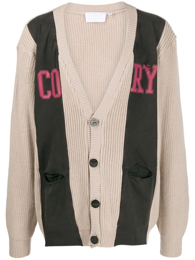 Telfar Cory Jersey Knit Cardigan In Neutrals