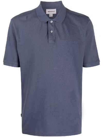 Woolrich Embroidered Logo Polo Shirt In Blue