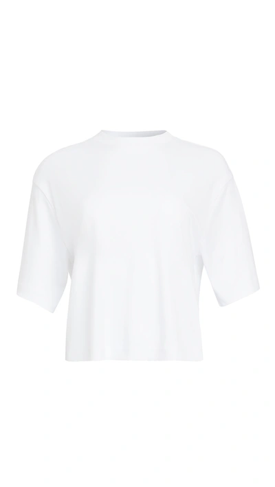 Vince Wide Sleeve Crop Pima Cotton Tee In Optic White