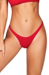 Bound By Bond-eye The Scene High-cut Ribbed Bikini Bottoms In Red