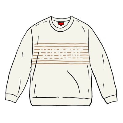 Pre-owned Supreme  Chest Stripe Sweater Ivory