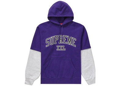 Pre-owned Supreme  Xxl Hooded Sweatshirt Purple