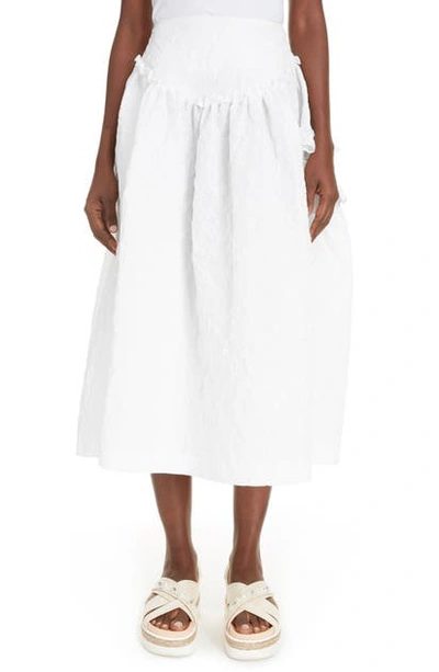 Simone Rocha Cloque Midi Skirt In White
