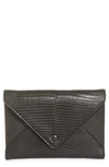 The Row Leather Envelope Bag In Hunter Green