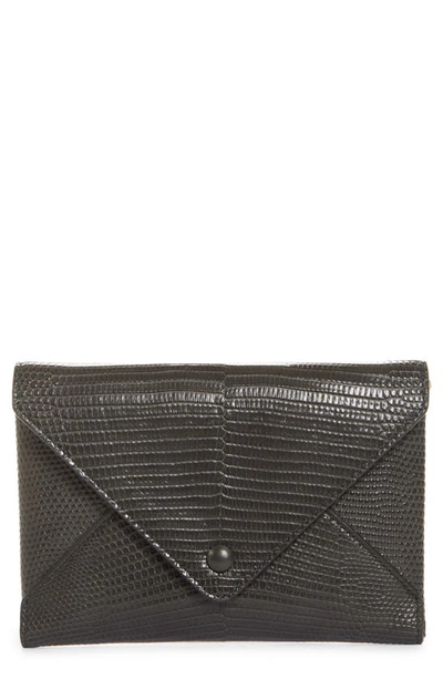 The Row Leather Envelope Bag In Hunter Green