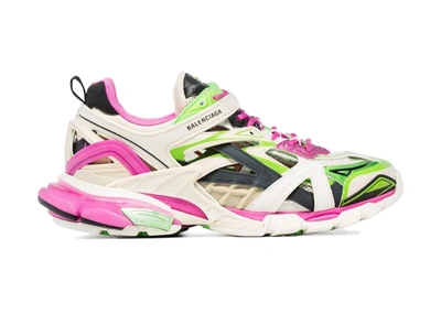 Pre-owned Balenciaga  Track.2 Pink Green In Pink/green/white