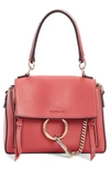 Chloé Mini Faye Day Leather Crossbody Bag In Scarlet Pink