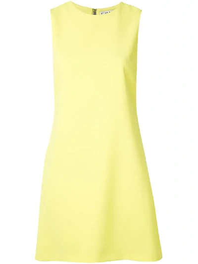 Alice And Olivia Coley Crepe A-line Dress In Yellow