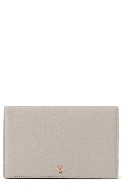 Dagne Dover Accordion Leather Travel Wallet In Bone