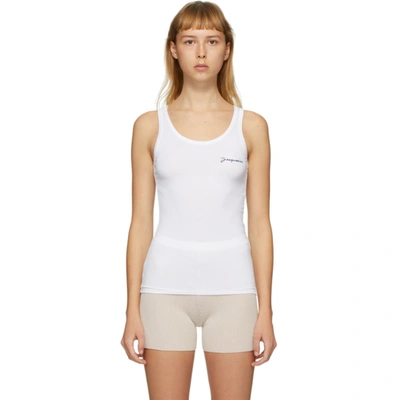 Jacquemus Ssense Exclusive White 'le Marcel' Tank Top In Optic White