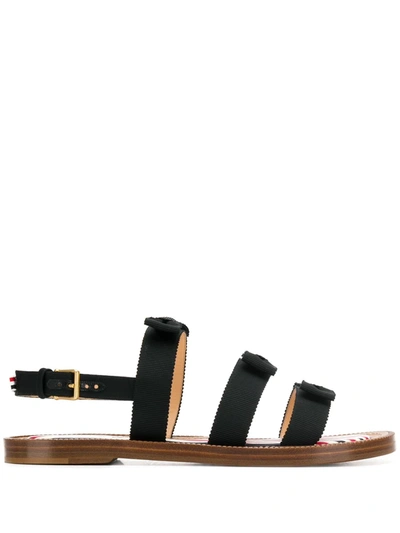 Thom Browne Bow-detail Strappy Sandals In Black