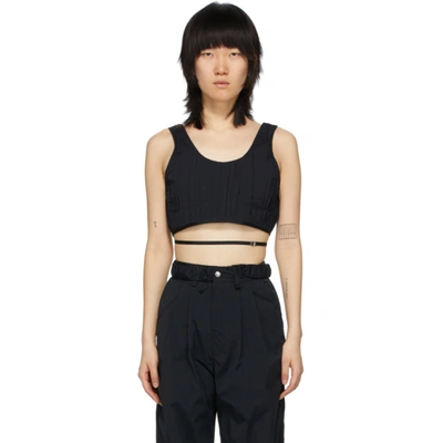 Markoo Black 'the Pleat' Crop Tank Top