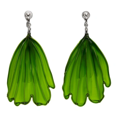 Toga Green Art Petal Drop Earrings In 08 Green