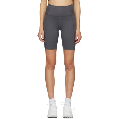 Girlfriend Collective Grey High-rise Biker Shorts In Shadow