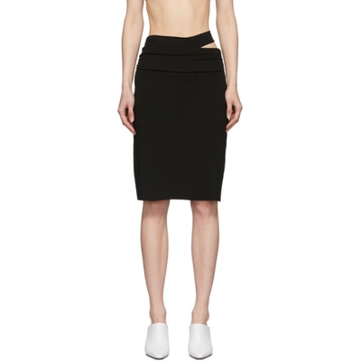 Helmut Lang Black Jersey Skirt In Onyx