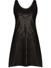 Helmut Lang Leather Tank Minidress In Black