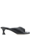 Proenza Schouler Kitten-heel Leather Mule Sandals In 999 Nero