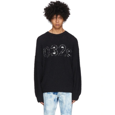 032c Textured Logo Knitted Jumper In Black