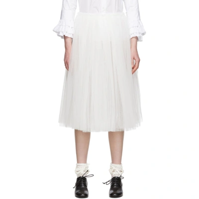 Comme Des Garçons Comme Des Garçons White Tulle Skirt In 2 White