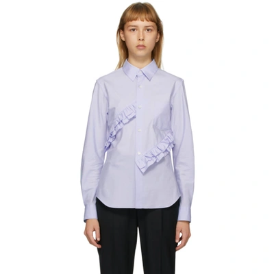 Comme Des Garçons Comme Des Garçons Comme Des Garcons Comme Des Garcons Blue Broad Double Ruffle Shirt In 1 Blue
