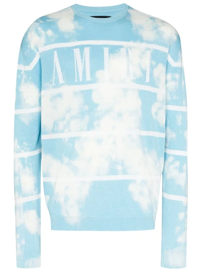 Amiri Gestreifter Pullover Mit Wolken In Blue