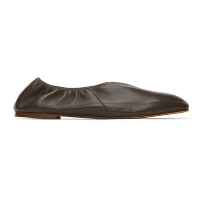 Emme Parsons High Throat Leather Ballet Flats In 201 Brown