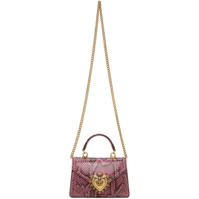 Dolce & Gabbana Dolce And Gabbana Pink And Black Small Devotion Bag In 80422 Fusch