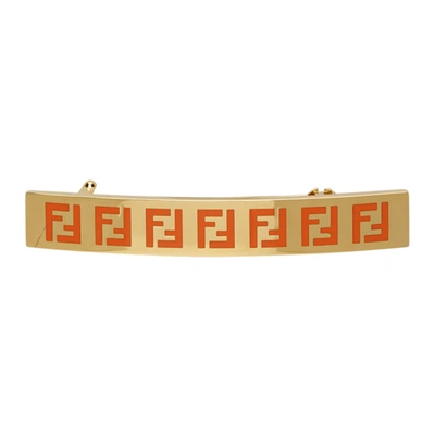 Fendi Gold & Orange 'forever ' Hair Clip In F1bda Orang