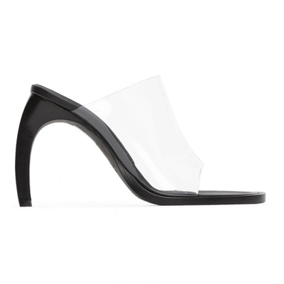 Ann Demeulemeester Black And Transparent Pvc Heeled Sandals In 000 Transpa