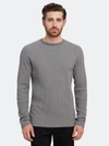 Theory River Waffle Knit Organic Cotton Sweater In Medium Gray Heather