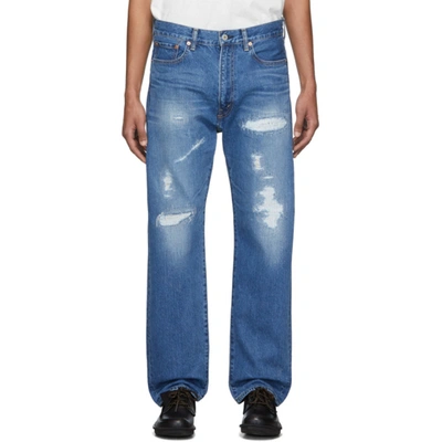 Junya Watanabe Blue Garment-treated Jeans In 1 Indigo