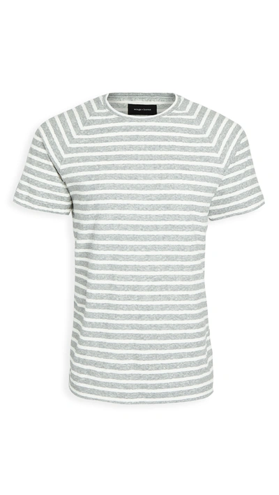 Wings + Horns Wings And Horns Cotton Striped Knit Tee In Stone Stripe