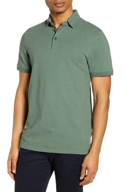 Ted Baker Mmb Infuse Textured Regular Fit Polo Shirt In Khaki