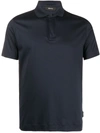 Z Zegna Short Sleeve Stretch Polo Shirt In Blu